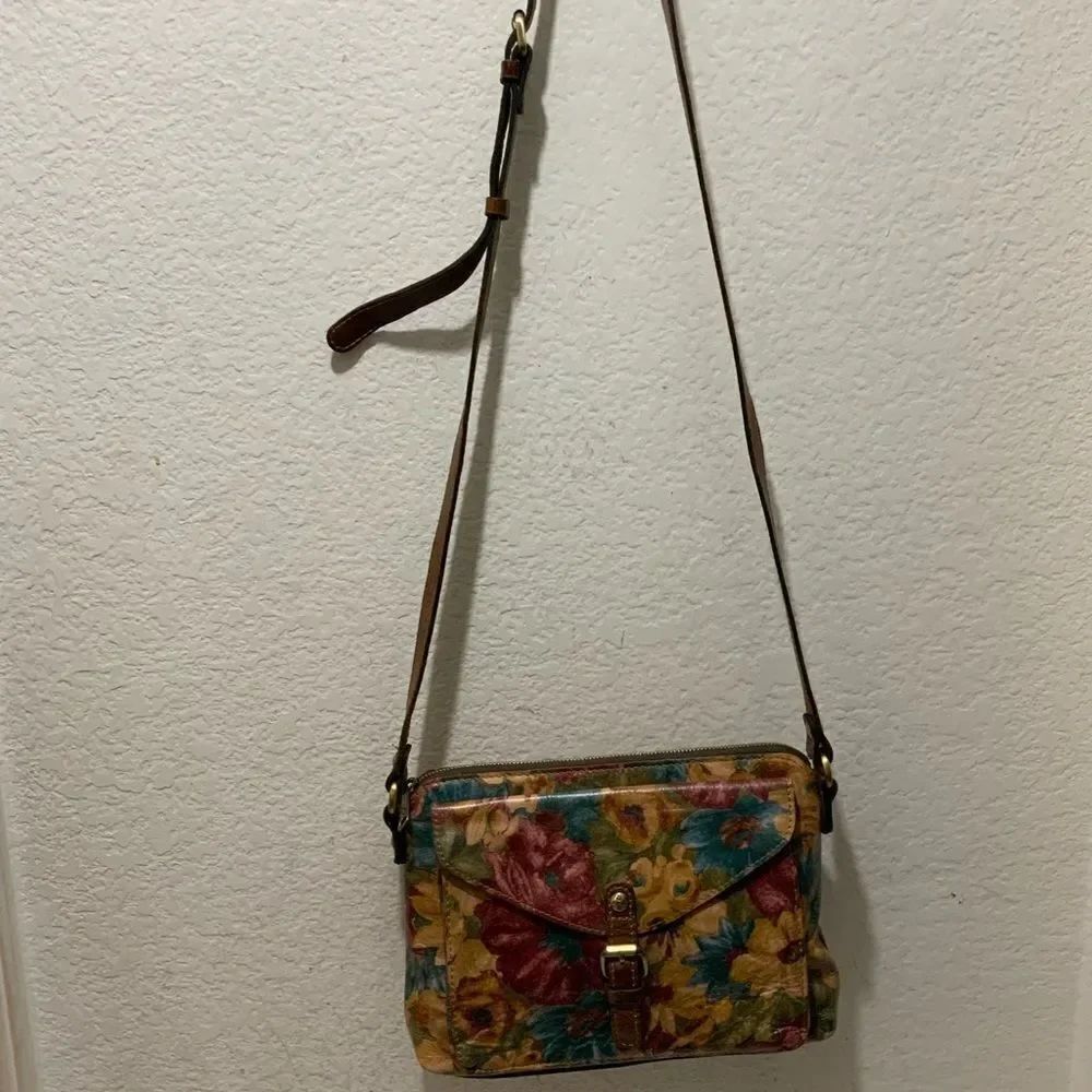 PATRICIA NASH Avellino Italian Leather Floral Crossbody Shoulder Bag Purse
